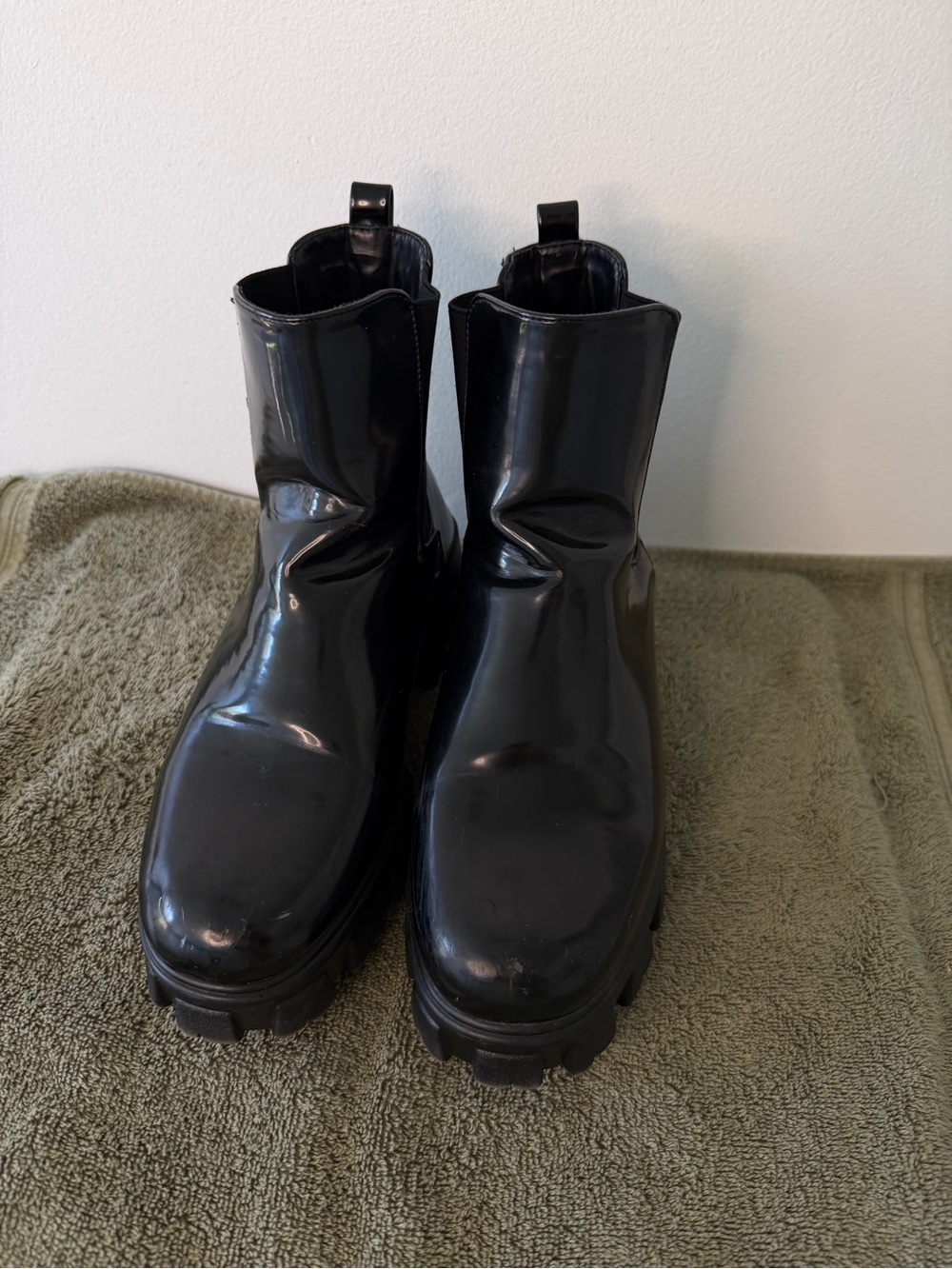 Black Chunky Platform Ankle Boots